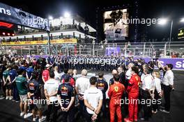 The Williams Racing team and the paddock observe a minute's silence for Frank Williams. 05.12.2021. Formula 1 World Championship, Rd 21, Saudi Arabian Grand Prix, Jeddah, Saudi Arabia, Race Day.