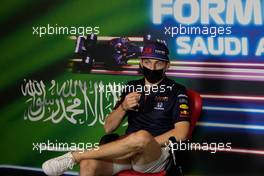 Max Verstappen (NLD) Red Bull Racing in the FIA Press Conference. 02.12.2021. Formula 1 World Championship, Rd 21, Saudi Arabian Grand Prix, Jeddah, Saudi Arabia, Preparation Day.