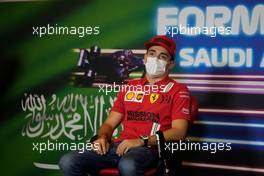 Charles Leclerc (MON) Ferrari in the FIA Press Conference. 02.12.2021. Formula 1 World Championship, Rd 21, Saudi Arabian Grand Prix, Jeddah, Saudi Arabia, Preparation Day.