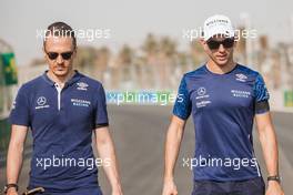 Nicholas Latifi (CDN) Williams Racing walks the circuit Gaetan Jego, Williams Racing Race Engineer. 02.12.2021. Formula 1 World Championship, Rd 21, Saudi Arabian Grand Prix, Jeddah, Saudi Arabia, Preparation Day.