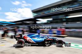 Fernando Alonso (ESP) Alpine F1 Team A521 leaves the pits. 25.06.2021. Formula 1 World Championship, Rd 8, Steiermark Grand Prix, Spielberg, Austria, Practice Day.