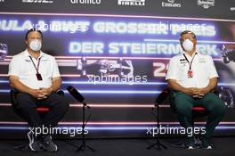 (L to R): Zak Brown (USA) McLaren Executive Director and Otmar Szafnauer (USA) Aston Martin F1 Team Principal and CEO in the FIA Press Conference. 25.06.2021. Formula 1 World Championship, Rd 8, Steiermark Grand Prix, Spielberg, Austria, Practice Day.