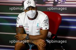 Lewis Hamilton (GBR) Mercedes AMG F1 in the post race FIA Press Conference. 27.06.2021. Formula 1 World Championship, Rd 8, Steiermark Grand Prix, Spielberg, Austria, Race Day.
