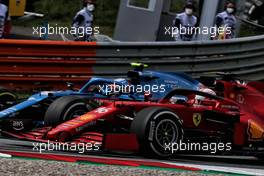 Esteban Ocon (FRA) Alpine F1 Team A521 and Charles Leclerc (MON) Ferrari SF-21 battle for position. 27.06.2021. Formula 1 World Championship, Rd 8, Steiermark Grand Prix, Spielberg, Austria, Race Day.