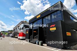 Pirelli motorhome in the paddock. 26.06.2021. Formula 1 World Championship, Rd 8, Steiermark Grand Prix, Spielberg, Austria, Qualifying Day.