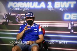 Fernando Alonso (ESP) Alpine F1 Team in the FIA Press Conference. 24.06.2021. Formula 1 World Championship, Rd 8, Steiermark Grand Prix, Spielberg, Austria, Preparation Day.