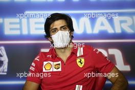 Carlos Sainz Jr (ESP) Ferrari in the FIA Press Conference. 24.06.2021. Formula 1 World Championship, Rd 8, Steiermark Grand Prix, Spielberg, Austria, Preparation Day.
