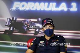 Sergio Perez (MEX) Red Bull Racing in the FIA Press Conference. 24.06.2021. Formula 1 World Championship, Rd 8, Steiermark Grand Prix, Spielberg, Austria, Preparation Day.