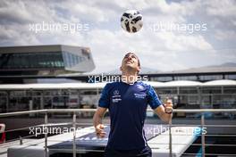 Nicholas Latifi (CDN) Williams Racing plays football. 24.06.2021. Formula 1 World Championship, Rd 8, Steiermark Grand Prix, Spielberg, Austria, Preparation Day.