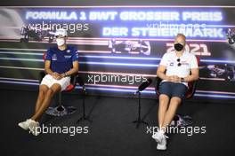 (L to R): George Russell (GBR) Williams Racing and Nikita Mazepin (RUS) Haas F1 Team in the FIA Press Conference. 24.06.2021. Formula 1 World Championship, Rd 8, Steiermark Grand Prix, Spielberg, Austria, Preparation Day.