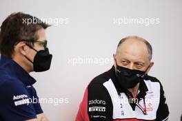 (L to R): FX Demaison (FRA) Williams Racing Technical Director with Frederic Vasseur (FRA) Alfa Romeo Racing Team Principal. 24.06.2021. Formula 1 World Championship, Rd 8, Steiermark Grand Prix, Spielberg, Austria, Preparation Day.