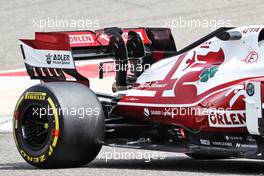 Kimi Raikkonen (FIN) Alfa Romeo Racing C41 - rear wing detail. 12.03.2021. Formula 1 Testing, Sakhir, Bahrain, Day One.
