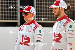 (L to R): Kimi Raikkonen (FIN) Alfa Romeo Racing and Antonio Giovinazzi (ITA) Alfa Romeo Racing. 12.03.2021. Formula 1 Testing, Sakhir, Bahrain, Day One.