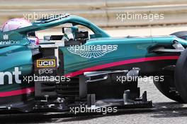 Sebastian Vettel (GER) Aston Martin F1 Team AMR21 - sidepod detail. 12.03.2021. Formula 1 Testing, Sakhir, Bahrain, Day One.