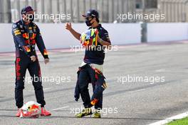 (L to R): Max Verstappen (NLD) Red Bull Racing and Sergio Perez (MEX) Red Bull Racing. 12.03.2021. Formula 1 Testing, Sakhir, Bahrain, Day One.