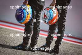 Esteban Ocon (FRA), Alpine F1 Team and Fernando Alonso (ESP), Alpine F1 Team  12.03.2021. Formula 1 Testing, Sakhir, Bahrain, Day One.