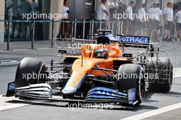 Daniel Ricciardo (AUS) McLaren MCL35M leaves the pits. 12.03.2021. Formula 1 Testing, Sakhir, Bahrain, Day One.