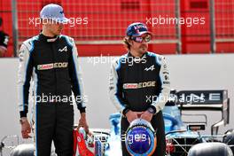 (L to R): Esteban Ocon (FRA) Alpine F1 Team and Fernando Alonso (ESP) Alpine F1 Team. 12.03.2021. Formula 1 Testing, Sakhir, Bahrain, Day One.