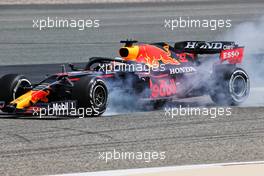 Max Verstappen (NLD) Red Bull Racing RB16B locks up under braking. 12.03.2021. Formula 1 Testing, Sakhir, Bahrain, Day One.