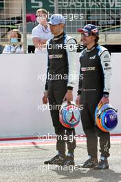 (L to R): Esteban Ocon (FRA) Alpine F1 Team and Fernando Alonso (ESP) Alpine F1 Team. 12.03.2021. Formula 1 Testing, Sakhir, Bahrain, Day One.