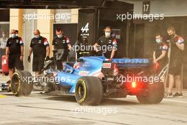 Esteban Ocon (FRA) Alpine F1 Team A521 - sandstorm. 12.03.2021. Formula 1 Testing, Sakhir, Bahrain, Day One.