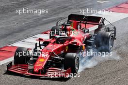 Charles Leclerc (MON) Ferrari SF-21 locks up under braking. 12.03.2021. Formula 1 Testing, Sakhir, Bahrain, Day One.