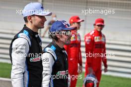 Esteban Ocon (FRA) Alpine F1 Team with Fernando Alonso (ESP) Alpine F1 Team. 12.03.2021. Formula 1 Testing, Sakhir, Bahrain, Day One.
