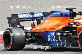 Daniel Ricciardo (AUS) McLaren MCL35M - rear wing detail. 12.03.2021. Formula 1 Testing, Sakhir, Bahrain, Day One.
