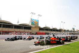 The 2021 cars on display. 12.03.2021. Formula 1 Testing, Sakhir, Bahrain, Day One.