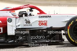 Kimi Raikkonen (FIN) Alfa Romeo Racing C41 - sidepod detail. 12.03.2021. Formula 1 Testing, Sakhir, Bahrain, Day One.