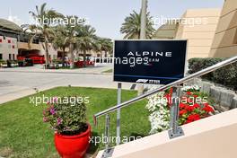 Alpine F1 Team hospitality area in the paddock. 12.03.2021. Formula 1 Testing, Sakhir, Bahrain, Day One.