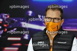 Andreas Seidl, McLaren Managing Director in the FIA Press Conference. 12.03.2021. Formula 1 Testing, Sakhir, Bahrain, Day One.