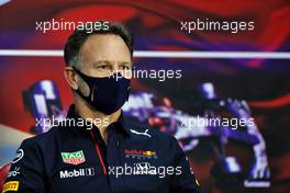 Christian Horner (GBR) Red Bull Racing Team Principal in the FIA Press Conference. 12.03.2021. Formula 1 Testing, Sakhir, Bahrain, Day One.