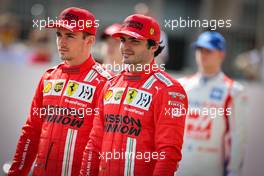 Carlos Sainz Jr (ESP), Scuderia Ferrari and Charles Leclerc (FRA), Scuderia Ferrari  12.03.2021. Formula 1 Testing, Sakhir, Bahrain, Day One.