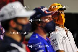 Daniel Ricciardo (AUS) McLaren in the FIA Press Conference. 12.03.2021. Formula 1 Testing, Sakhir, Bahrain, Day One.