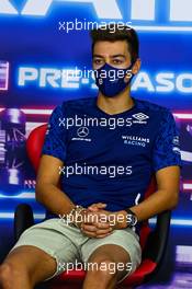 George Russell (GBR) Williams Racing in the FIA Press Conference. 13.03.2021. Formula 1 Testing, Sakhir, Bahrain, Day Two.