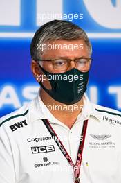 Otmar Szafnauer (USA) Aston Martin F1 Team Principal and CEO in the FIA Press Conference. 13.03.2021. Formula 1 Testing, Sakhir, Bahrain, Day Two.