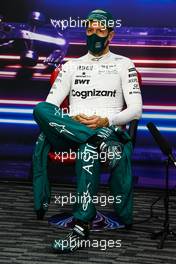 Sebastian Vettel (GER) Aston Martin F1 Team in the FIA Press Conference. 13.03.2021. Formula 1 Testing, Sakhir, Bahrain, Day Two.