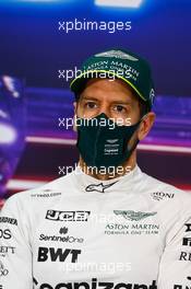 Sebastian Vettel (GER) Aston Martin F1 Team in the FIA Press Conference. 13.03.2021. Formula 1 Testing, Sakhir, Bahrain, Day Two.