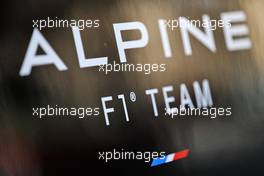 Alpine F1 Team logo. 13.03.2021. Formula 1 Testing, Sakhir, Bahrain, Day Two.