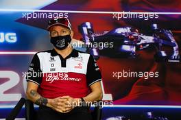 Kimi Raikkonen (FIN) Alfa Romeo Racing in the FIA Press Conference. 13.03.2021. Formula 1 Testing, Sakhir, Bahrain, Day Two.