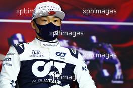 Yuki Tsunoda (JPN) AlphaTauri AT02 in the FIA Press Conference. 14.03.2021. Formula 1 Testing, Sakhir, Bahrain, Day Three.
