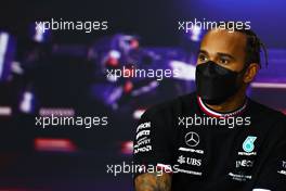 Lewis Hamilton (GBR) Mercedes AMG F1 in the FIA Press Conference. 14.03.2021. Formula 1 Testing, Sakhir, Bahrain, Day Three.