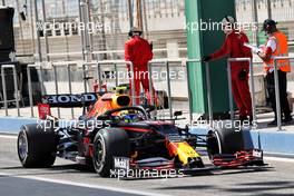 Sergio Perez (MEX) Red Bull Racing RB16B running sensor equipment. 14.03.2021. Formula 1 Testing, Sakhir, Bahrain, Day Three.