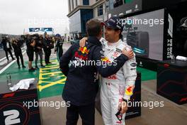 Sergio Perez (MEX) Red Bull Racing celebrates his third position in parc ferme. 10.10.2021. Formula 1 World Championship, Rd 16, Turkish Grand Prix, Istanbul, Turkey, Race Day.