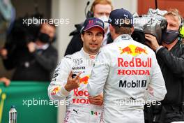 (L to R): Sergio Perez (MEX) Red Bull Racing in parc ferme with team mate Max Verstappen (NLD) Red Bull Racing. 10.10.2021. Formula 1 World Championship, Rd 16, Turkish Grand Prix, Istanbul, Turkey, Race Day.