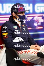 Max Verstappen (NLD) Red Bull Racing in the post race FIA Press Conference. 10.10.2021. Formula 1 World Championship, Rd 16, Turkish Grand Prix, Istanbul, Turkey, Race Day.