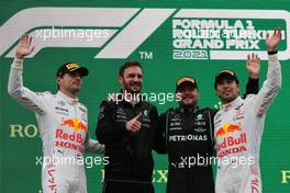 1st place Valtteri Bottas (FIN) Mercedes AMG F1 W12, 2nd place Max Verstappen (NLD) Red Bull Racing RB16B and 3rd place Sergio Perez (MEX) Red Bull Racing RB16B. 10.10.2021. Formula 1 World Championship, Rd 16, Turkish Grand Prix, Istanbul, Turkey, Race Day.