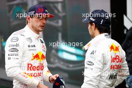 (L to R): Max Verstappen (NLD) Red Bull Racing with team mate Sergio Perez (MEX) Red Bull Racing in parc ferme. 10.10.2021. Formula 1 World Championship, Rd 16, Turkish Grand Prix, Istanbul, Turkey, Race Day.