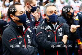(L to R): Toyoharu Tanabe (JPN) Honda Racing F1 Technical Director and Masashi Yamamoto (JPN) Honda Racing F1 Managing Director in parc ferme. 10.10.2021. Formula 1 World Championship, Rd 16, Turkish Grand Prix, Istanbul, Turkey, Race Day.